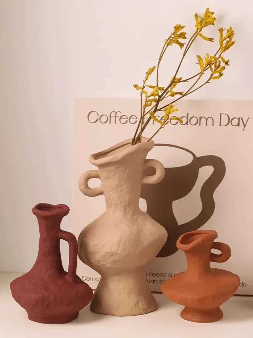 Vase | Cruche en céramique terracotta style artisanal nordique