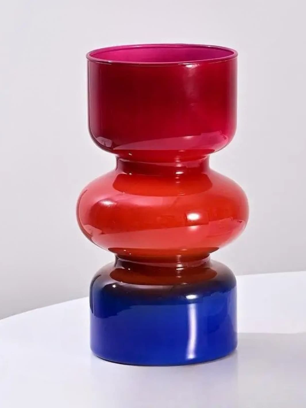 Vase | Coloré rétro en verre ondulé vintage