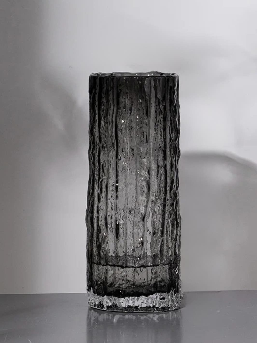 Vase | Vase en verre effet glacier cylindrique