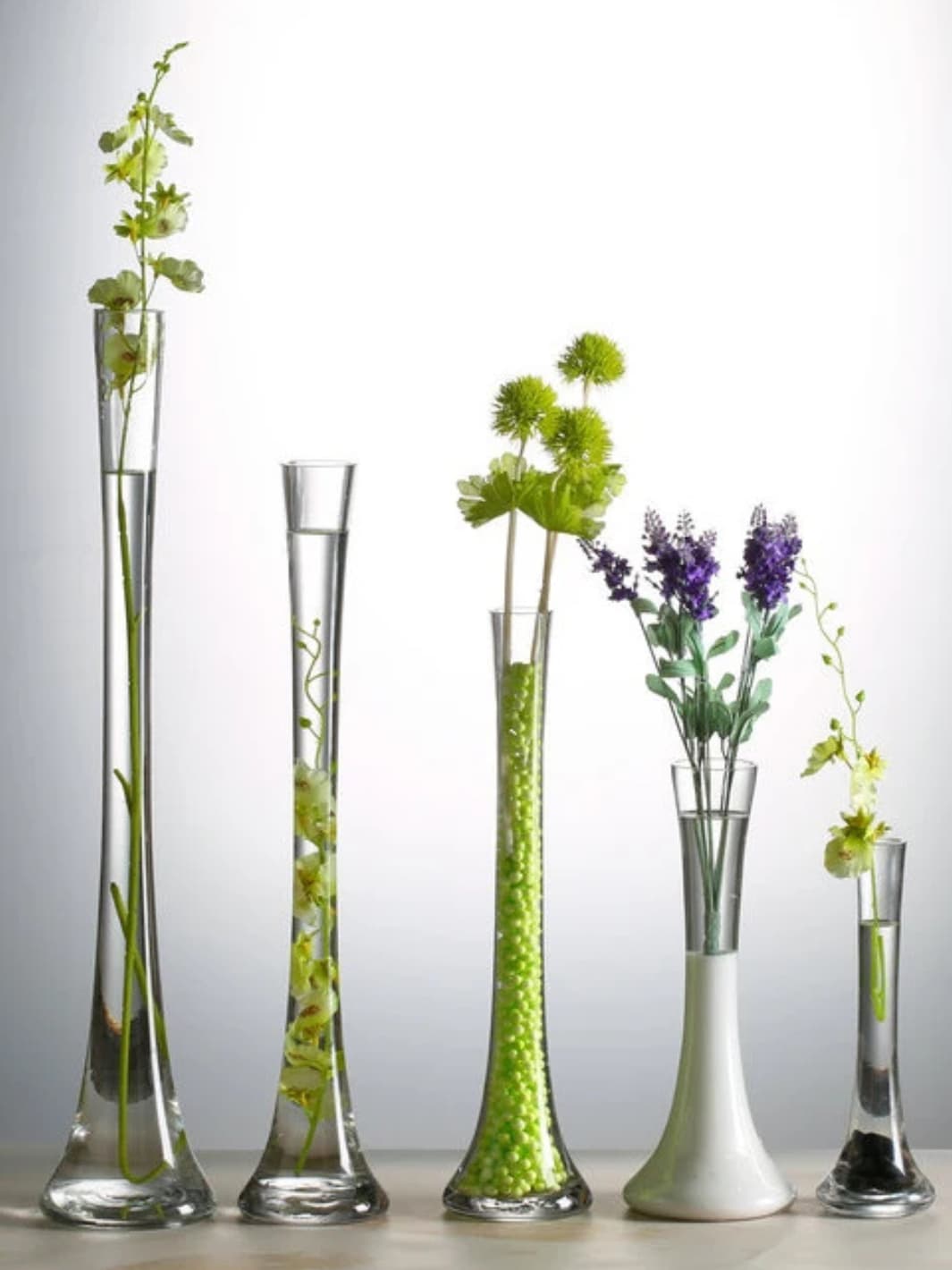 Vase | Grand cylindre en verre transparent pour tige unique