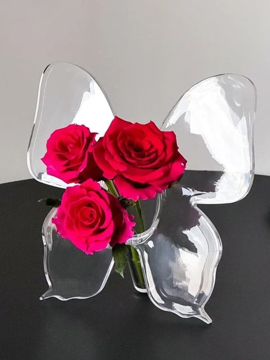 Vase | Papillon en verre transparent décoratif