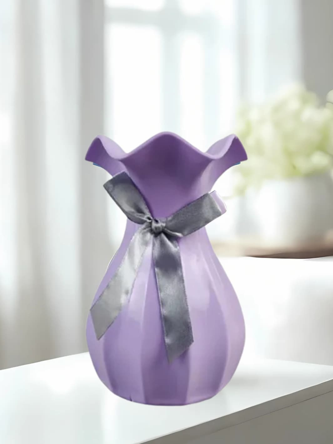 Vase | Pot plastique coloré effet rotin