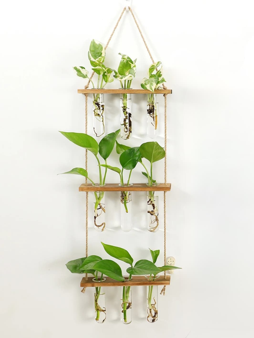 Vase | Suspension murale à tubes en bois