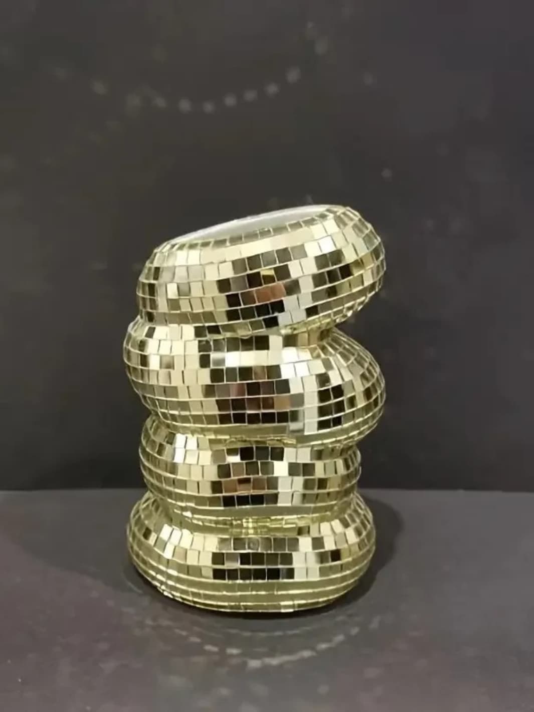Vase | Design miroir ondulé effet boule à facettes
