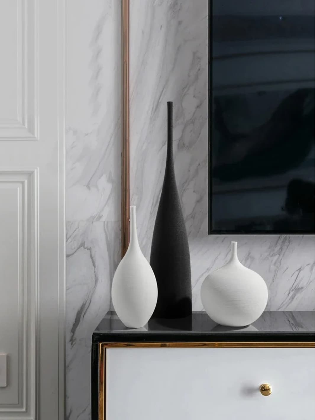 Vase | Blanc boule col fin