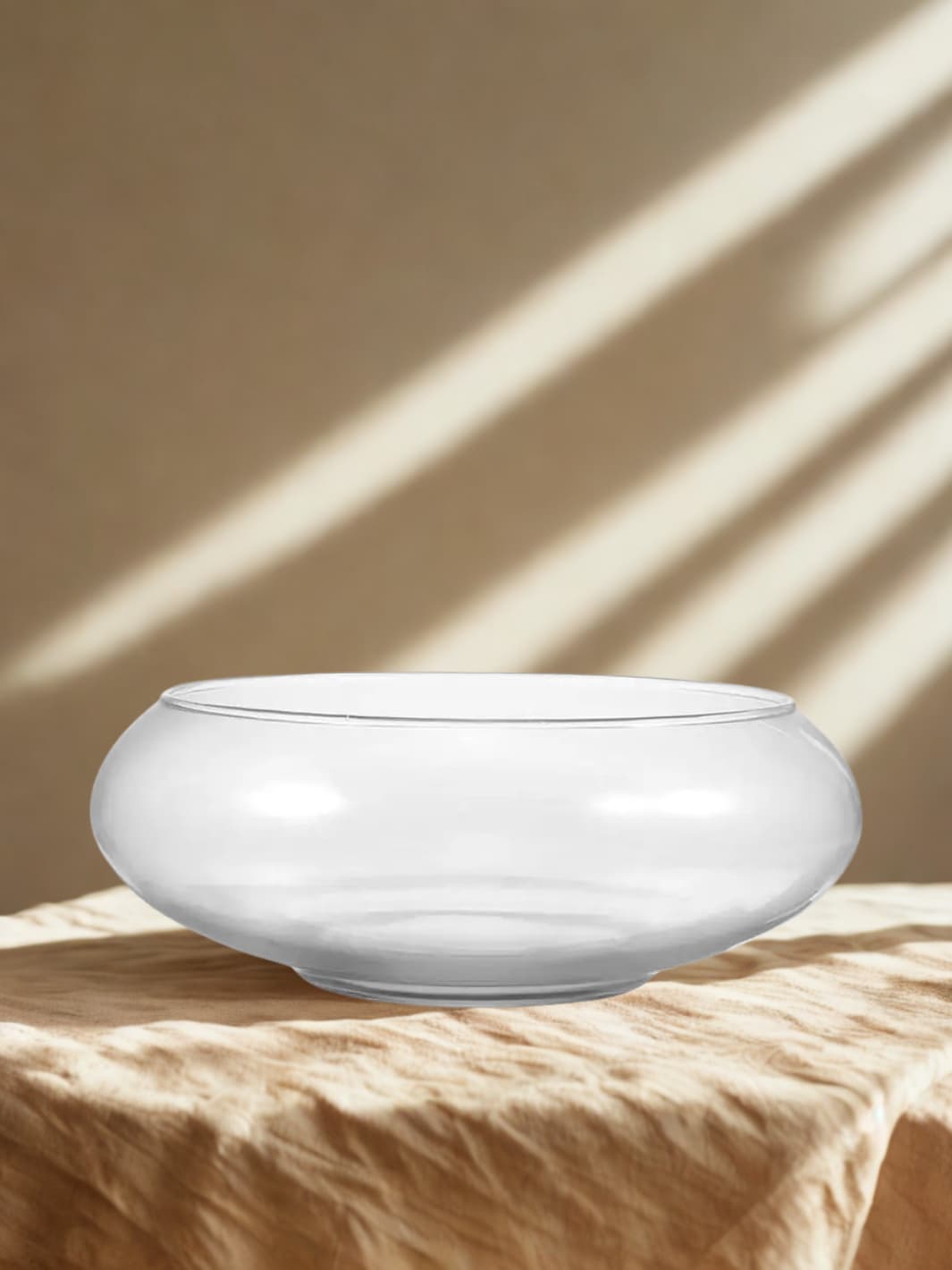 Vase | Coupe en verre transparent à large ouverture