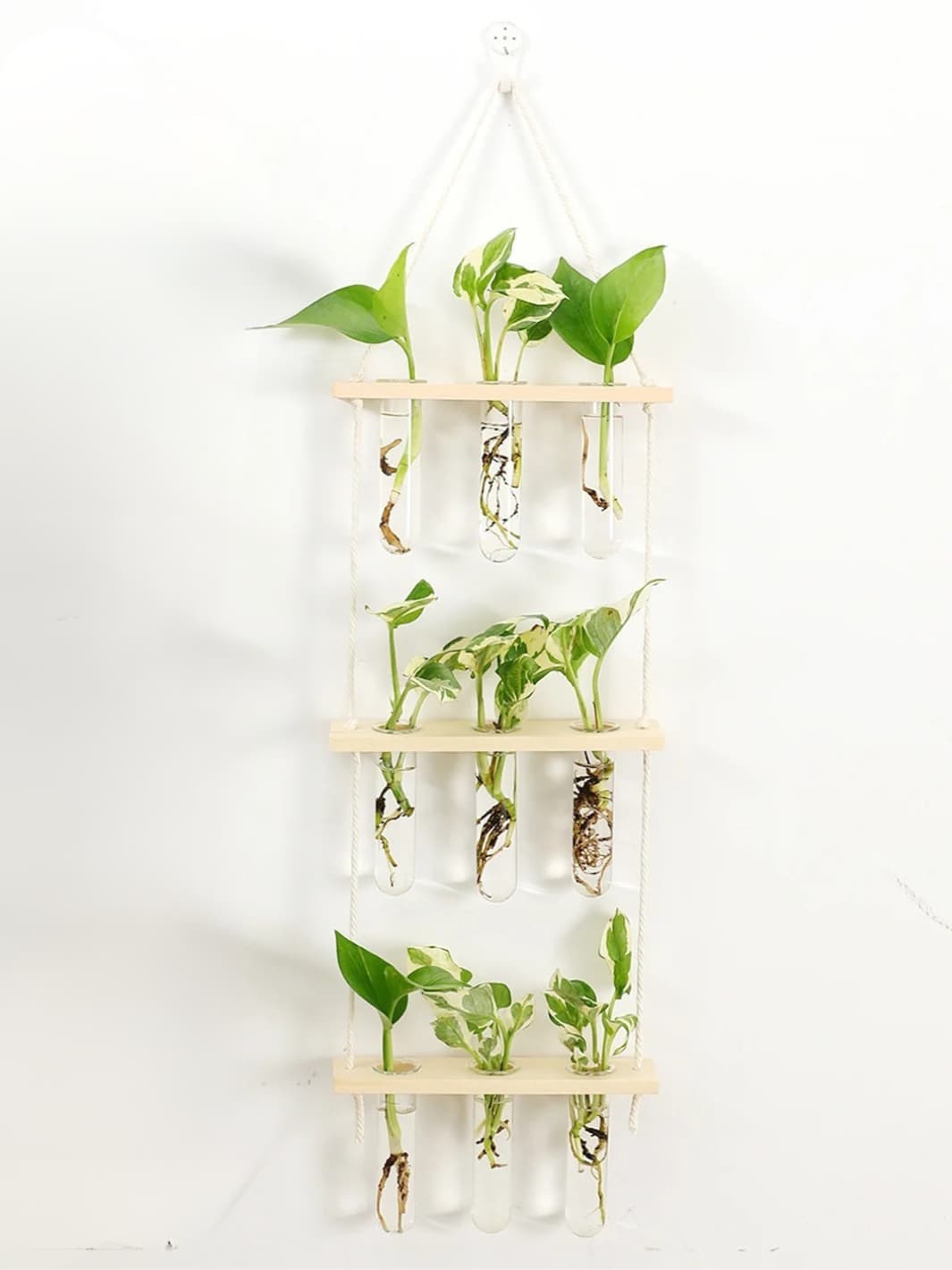 Vase | Suspension murale à tubes en bois