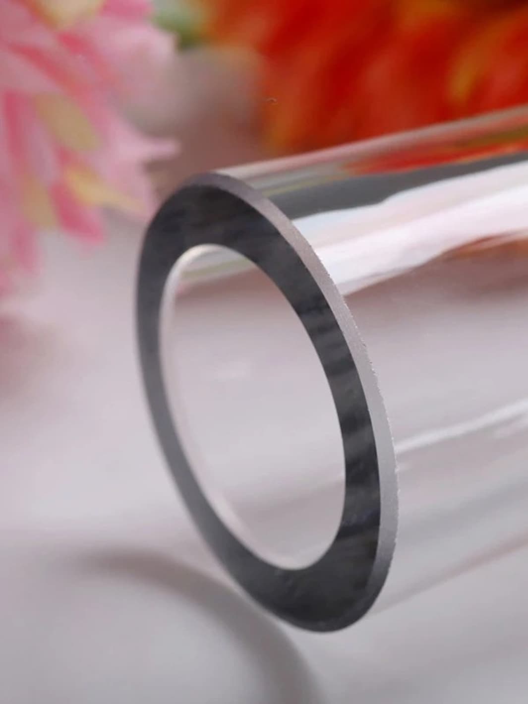 Vase | Grand cylindre en verre transparent pour tige unique