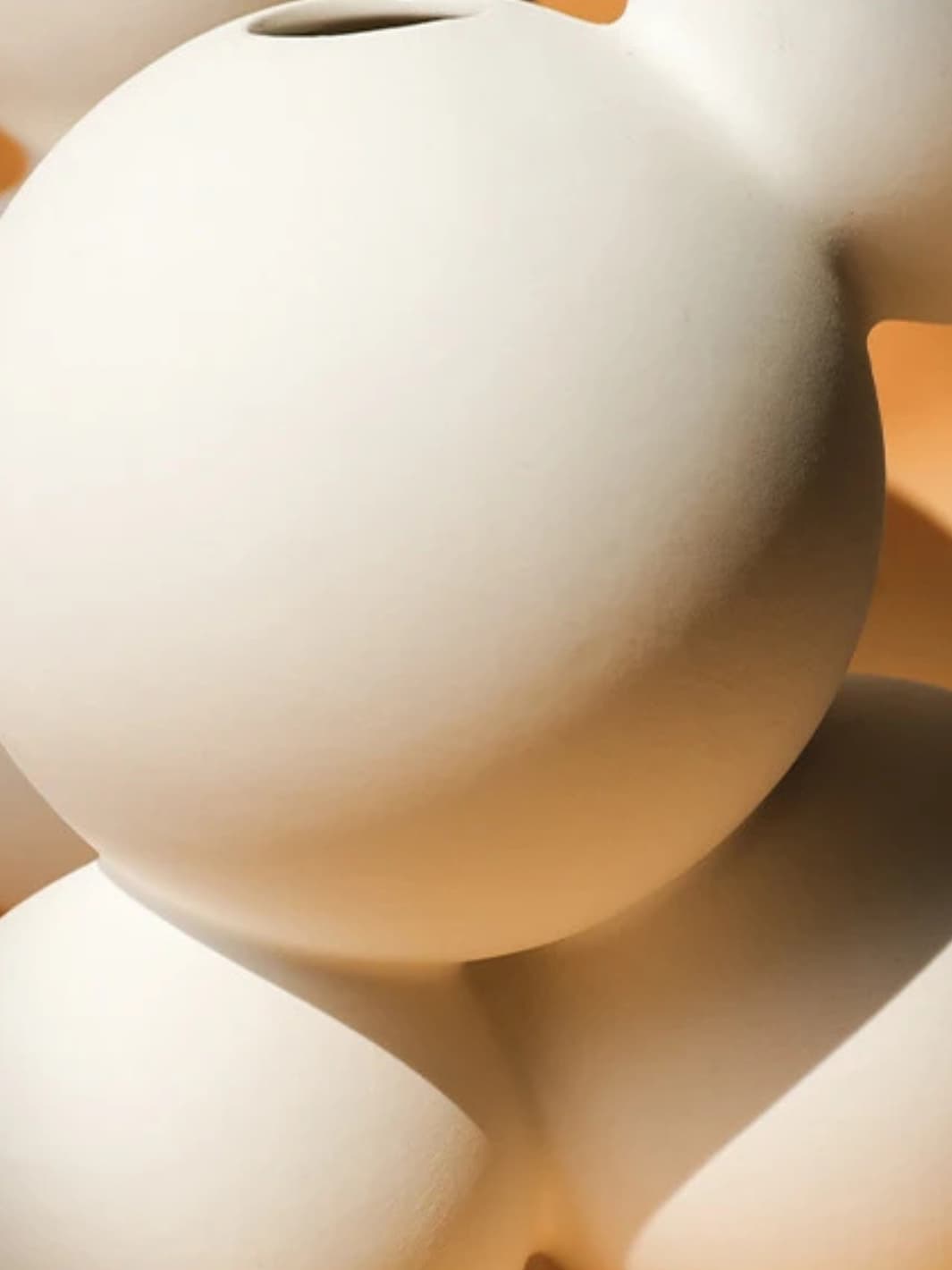 Vase | Blanc boule moderne en céramique
