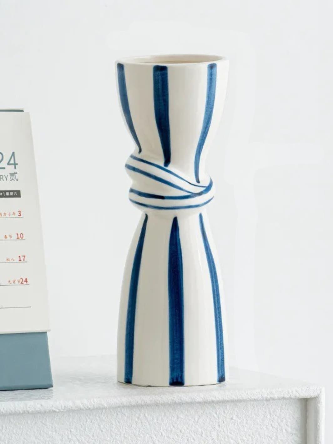 Vase | Rayures abstraites cylindrique