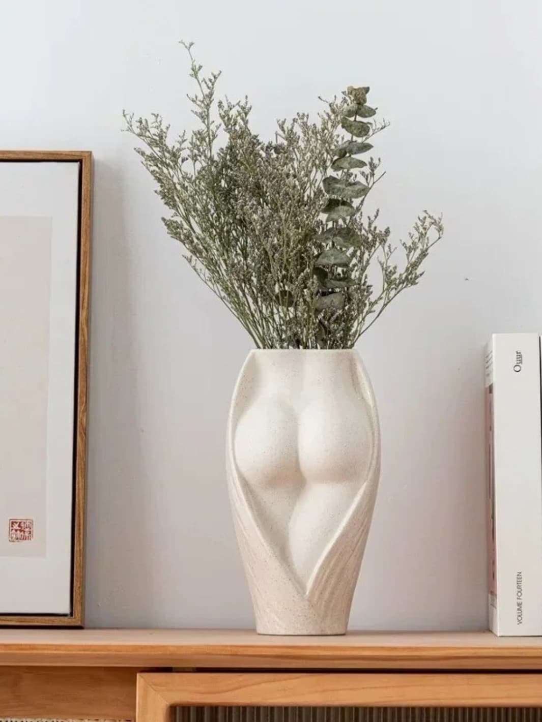 Vase | Sculpture blanche silhouette féminine stylisée