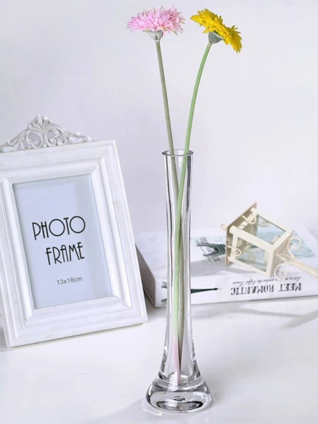 Vase | Grand cylindre en verre transparent pour tige unique