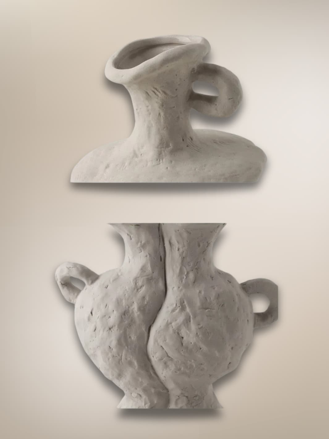 Vase | Duo fusion céramique blanche rustique