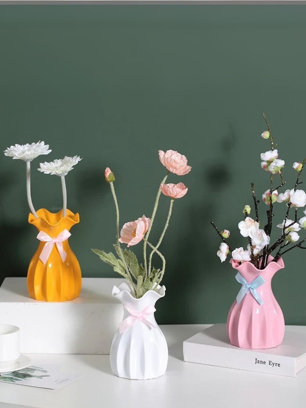Vase | Pot plastique coloré effet rotin