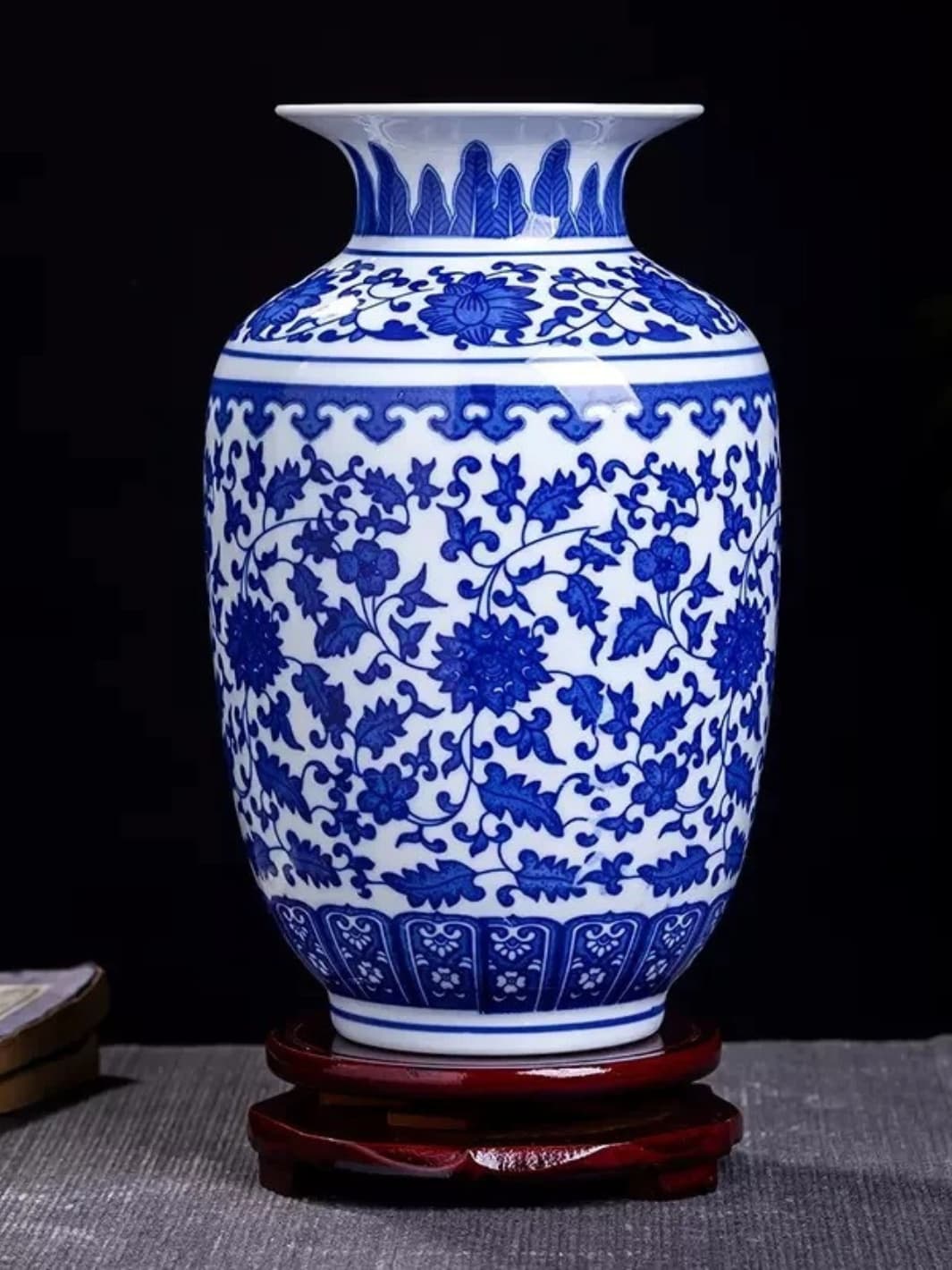 Vase | Porcelaine bleue traditionnelle de Jingdezhen