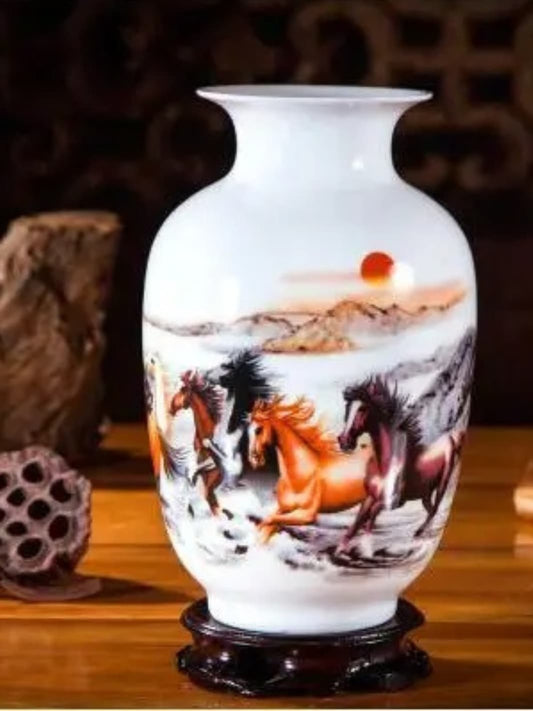 Vase | Scène de vie peinte sur céramique