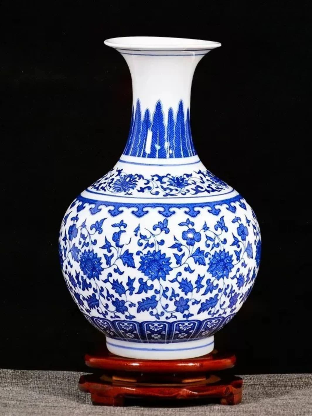 Vase | Porcelaine bleue traditionnelle de Jingdezhen