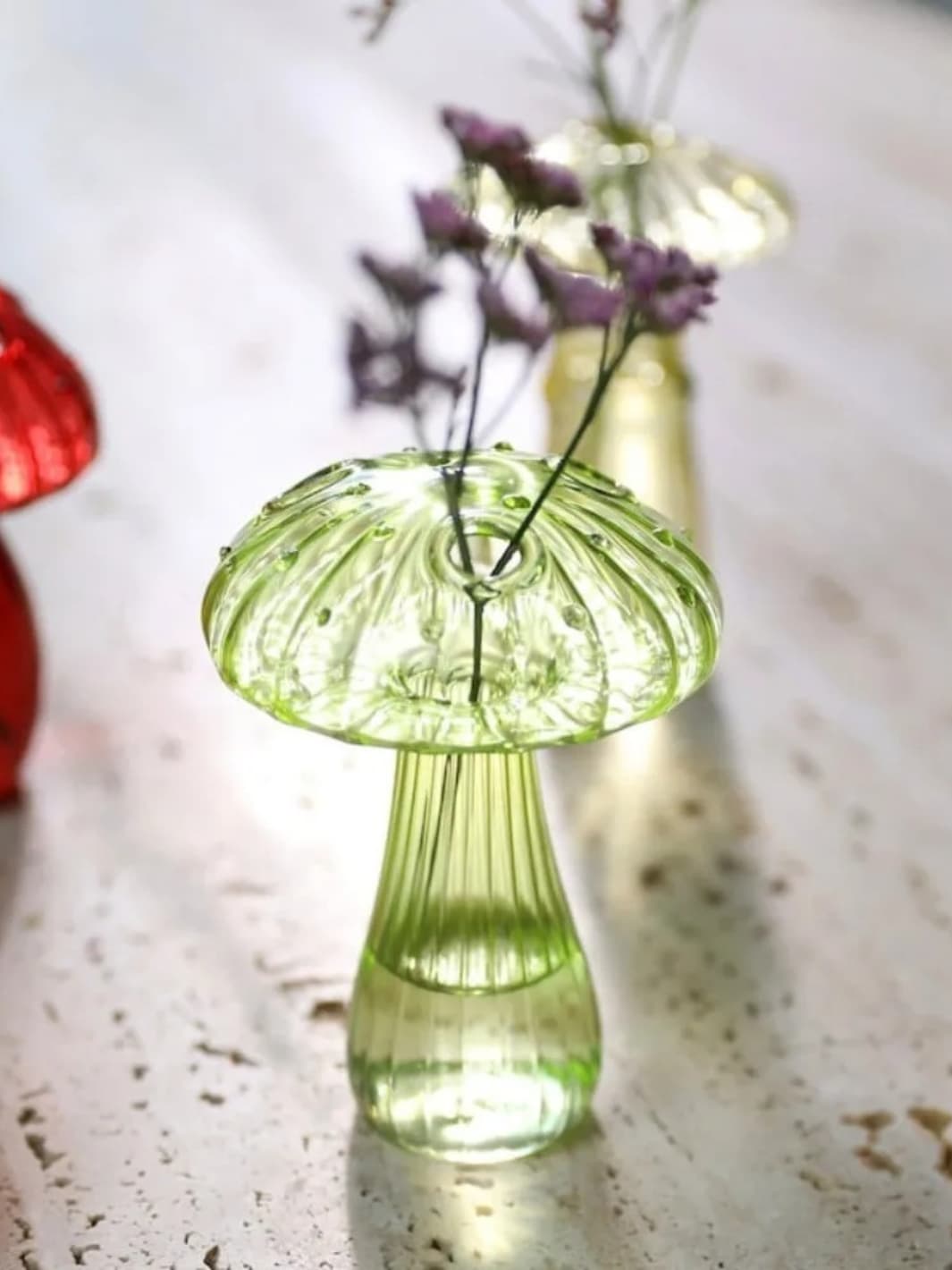 Vase | Champignon en verre coloré