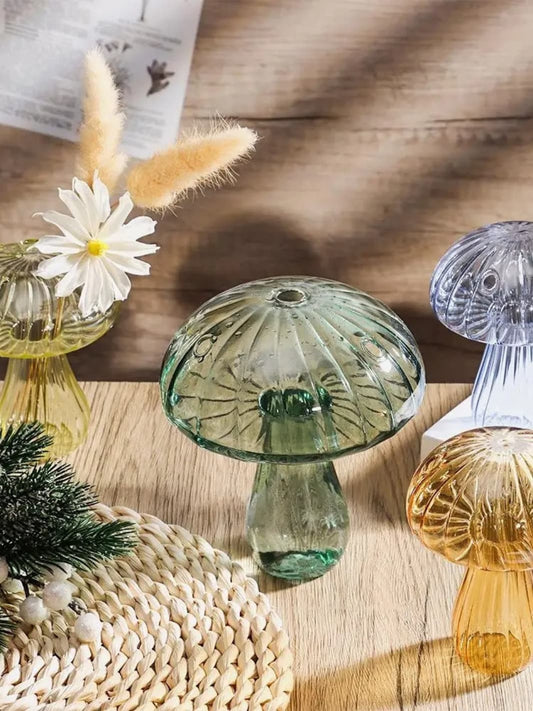Vase | Champignon en verre coloré