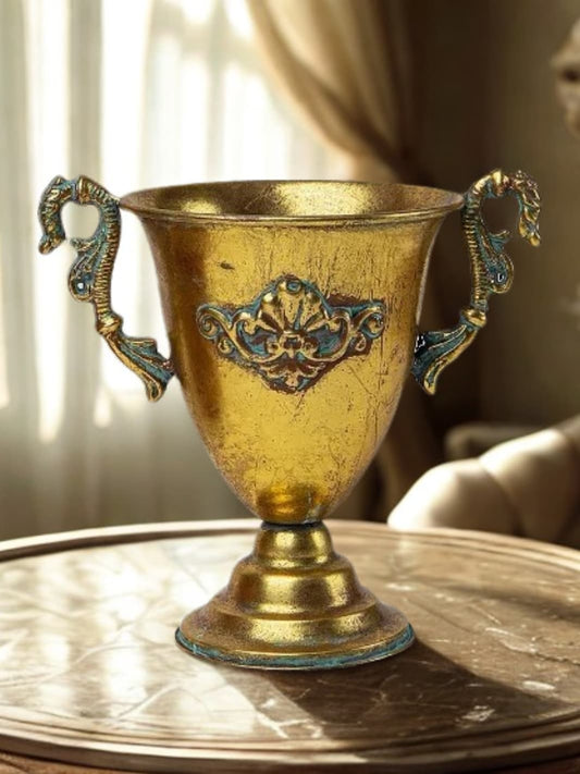 Vase | Verre artisanale dorée d’inspiration grecque
