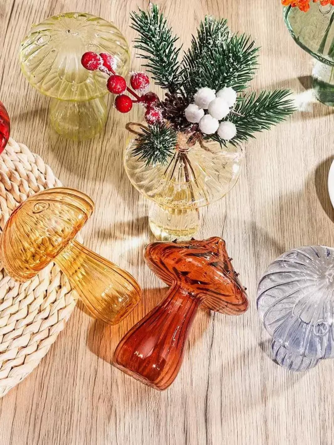 Vase | Champignon en verre coloré