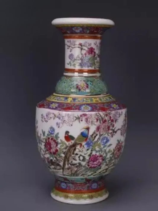 Vase | Céramique chinoise florale teinte blanche