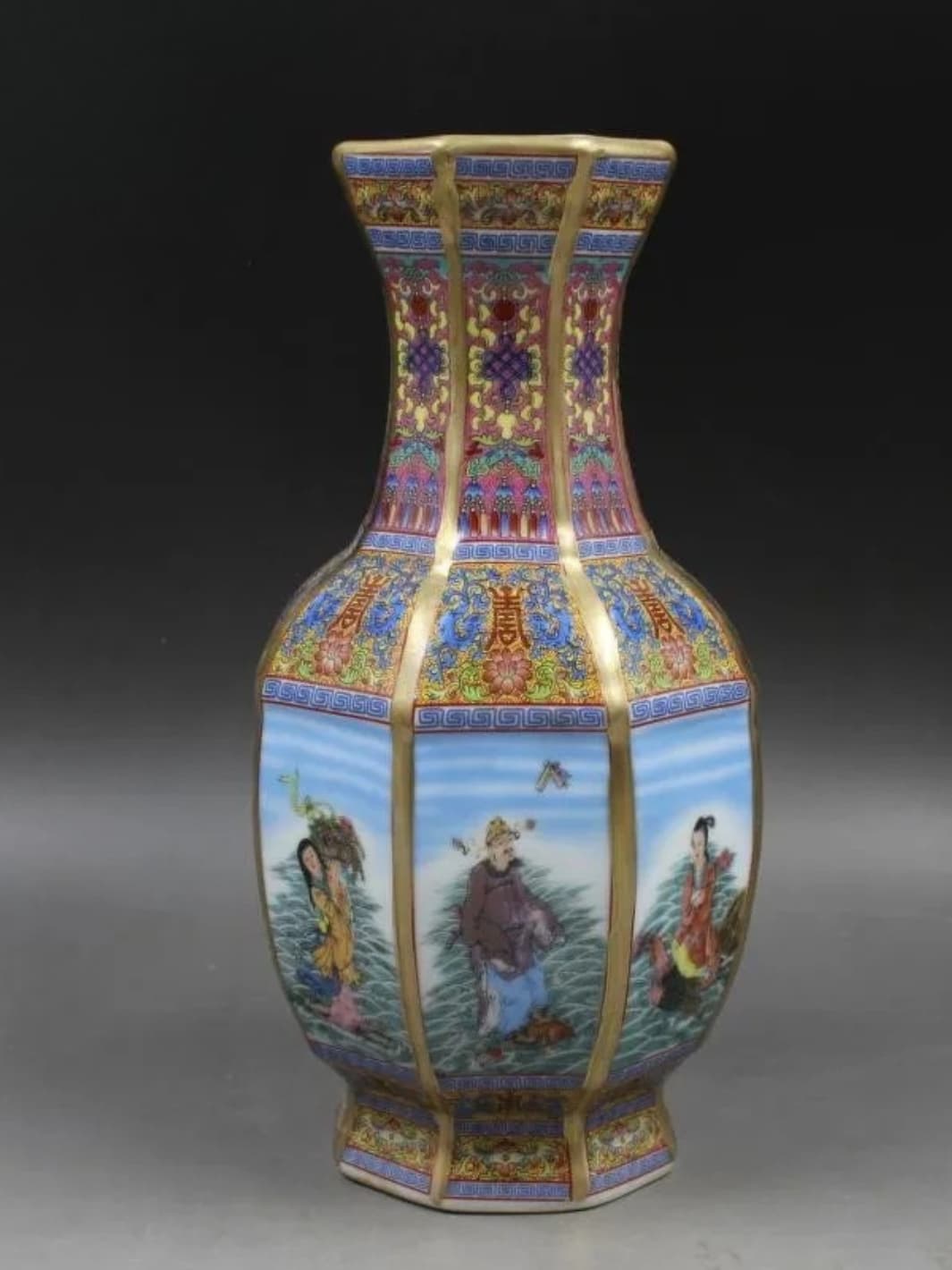 Vase | Céramique florale chinoise bleu