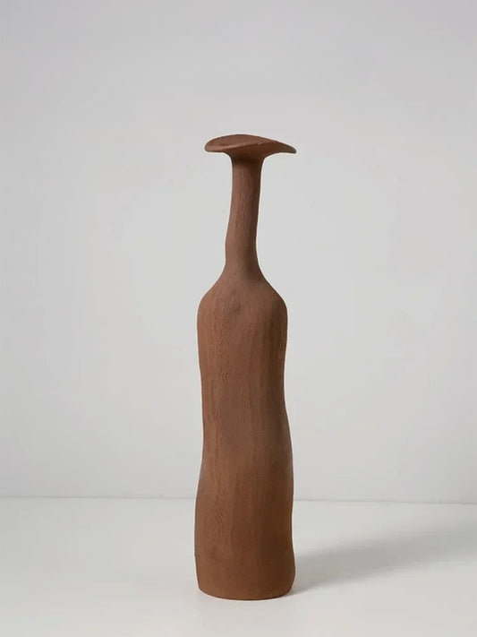 Vase | Soliflore terracotta en céramique sculptée