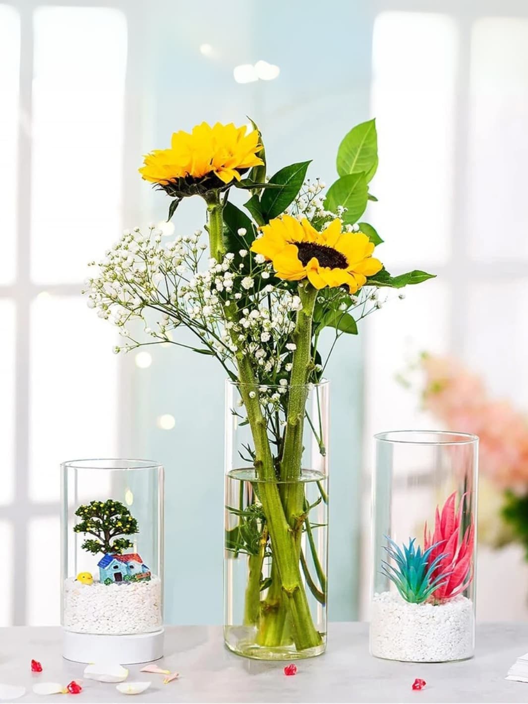 Vase | Trois cylindres transparents classiques