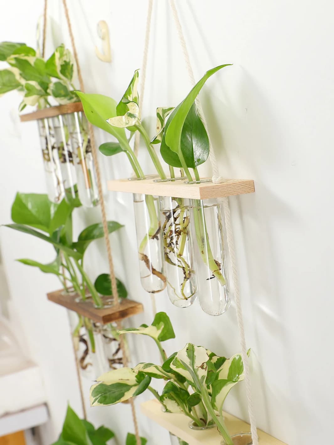 Vase | Suspension murale à tubes en bois