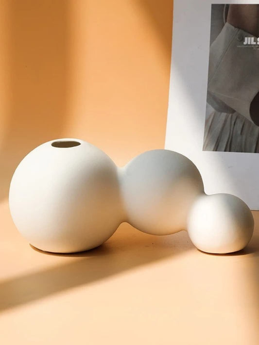 Vase | Blanc design galet ondulé