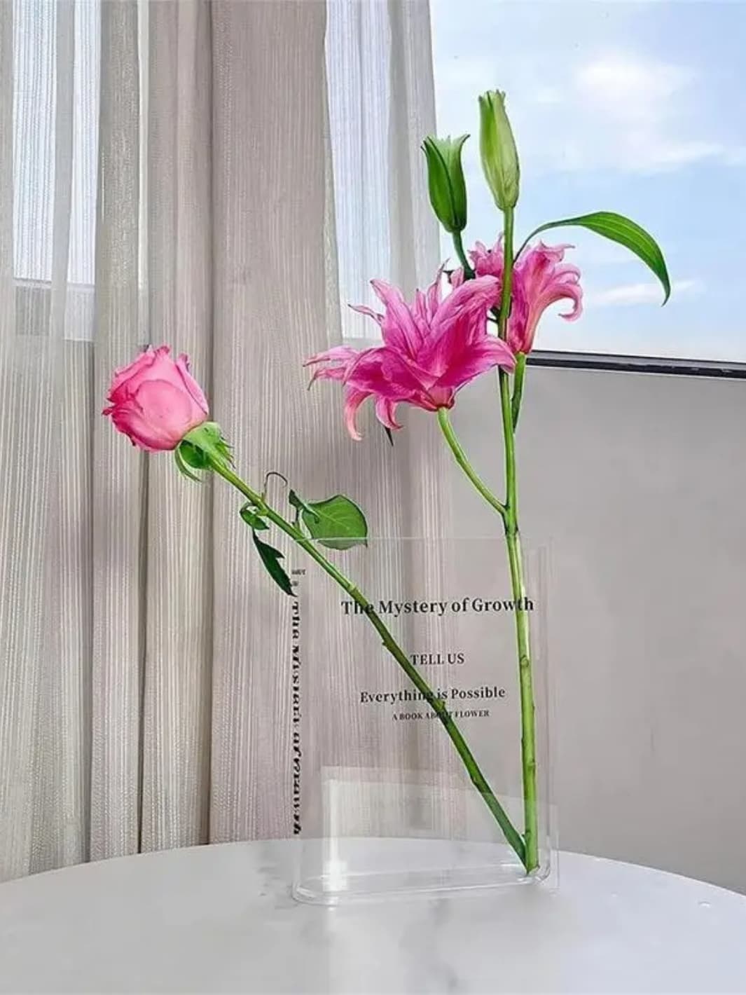 Vase | Livre transparent en acrylique moderne