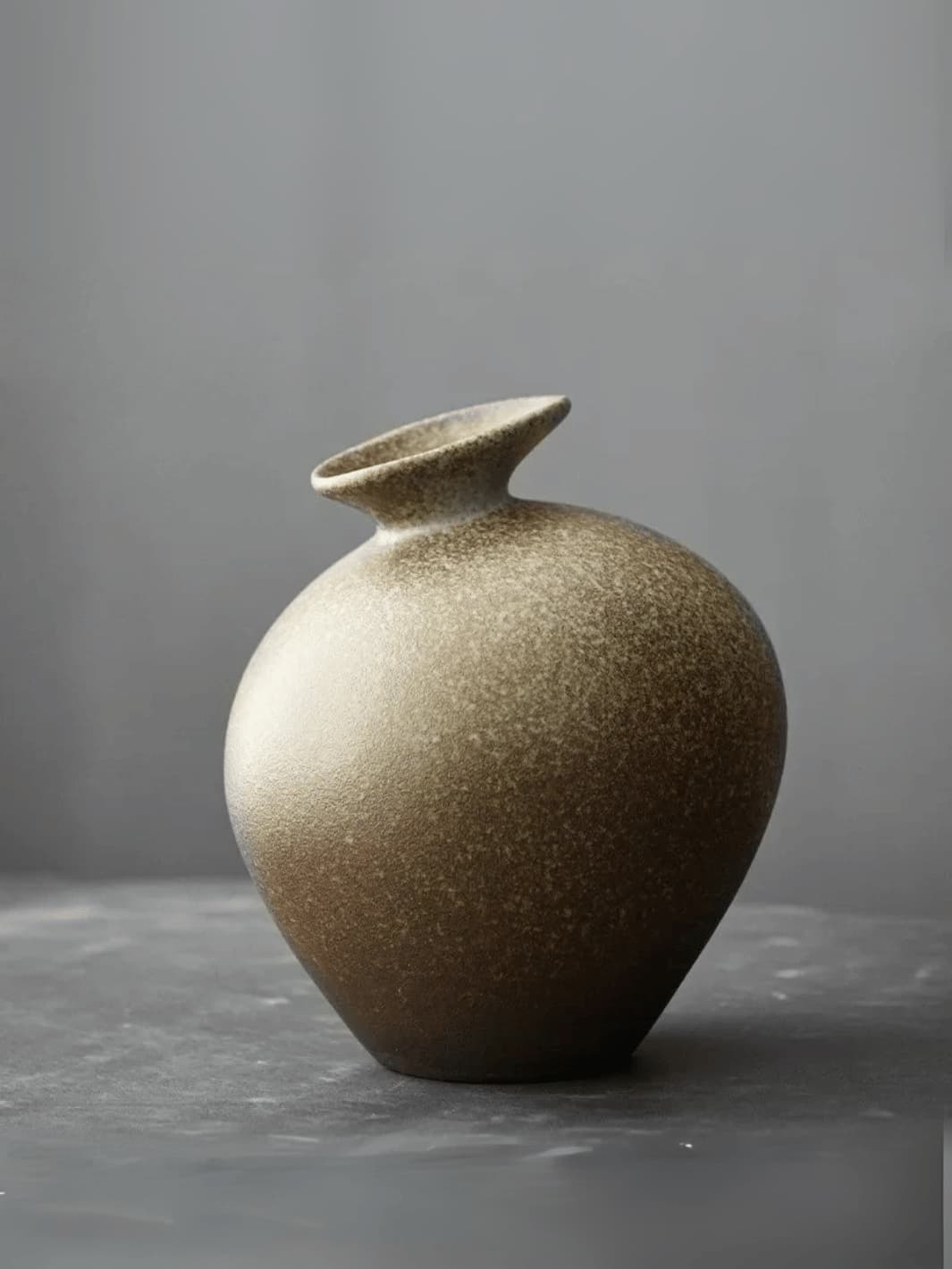 Vase | Forme inclinée - Style japonais minéral