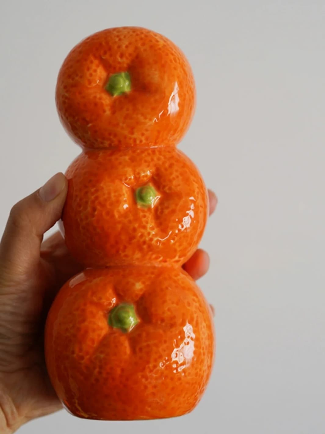 Vase | Empilement de mandarines en céramique orange