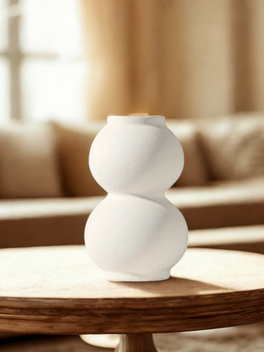 Vase | Blanc sculptural géométrique