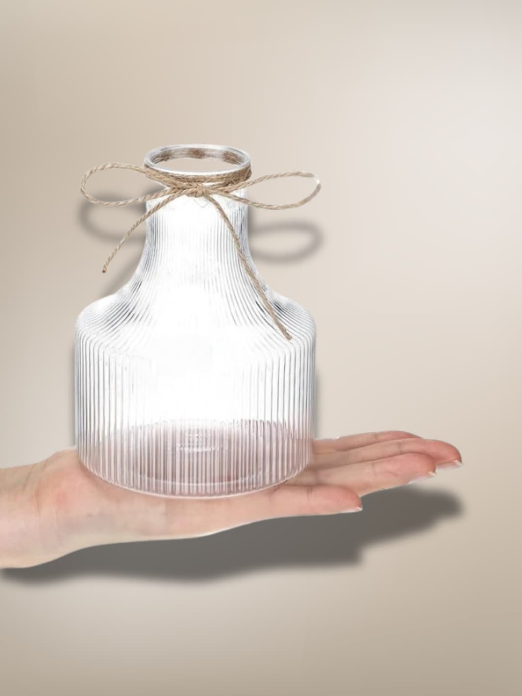 Vase | Lot de 6 petits soliflores transparents avec cordelette
