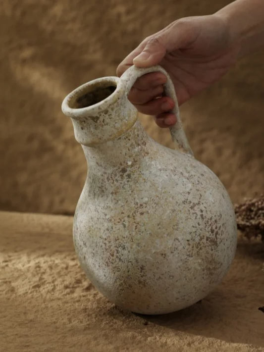 Vase | Cruche céramique rustique avec anse
