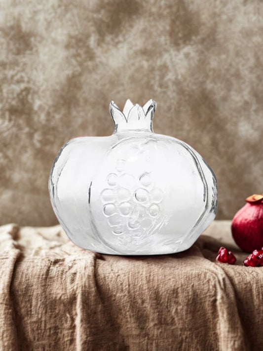 Vase | Grenade en verre soufflé transparent