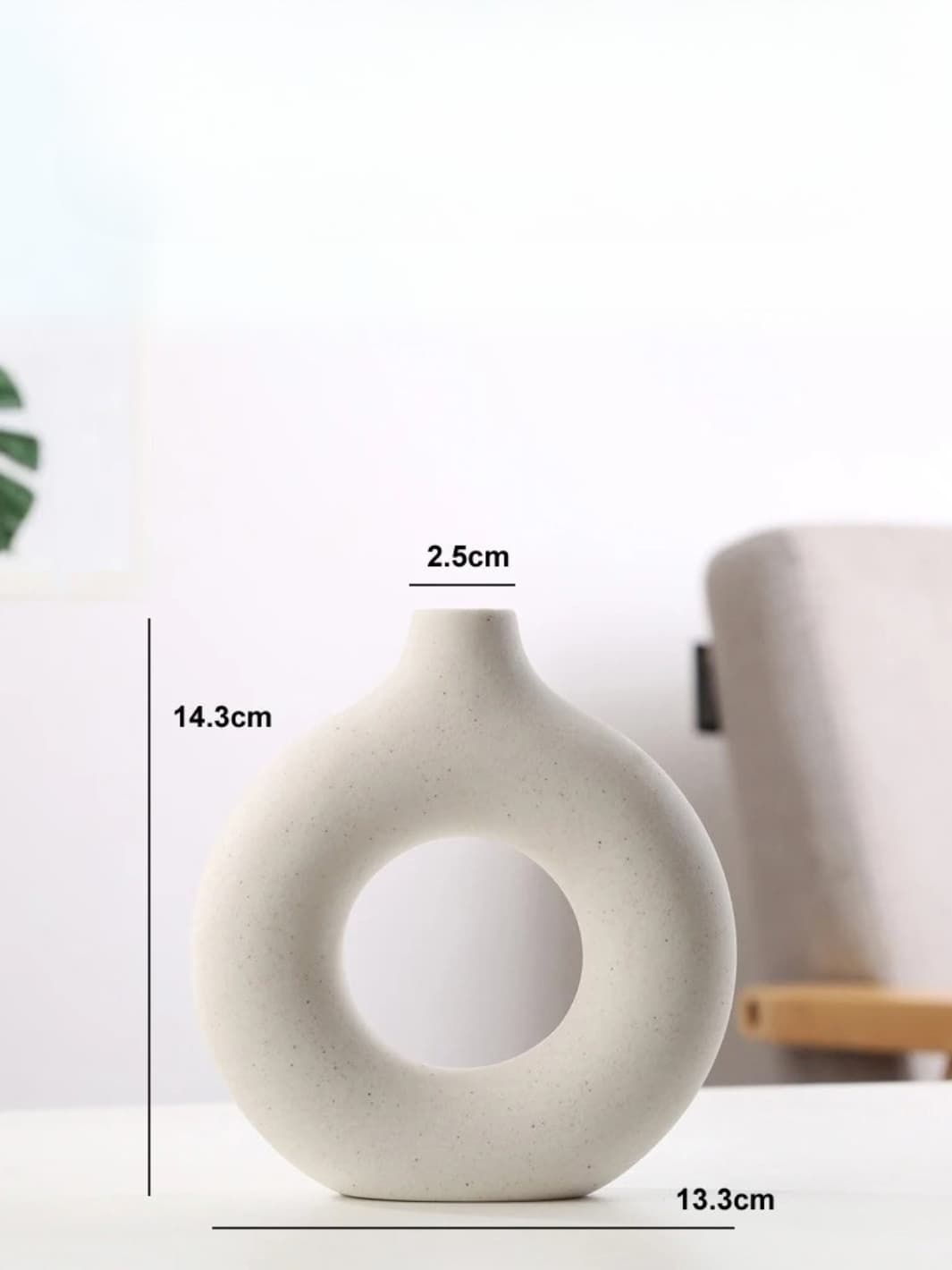 Vase | Blanc anneau mat en céramique