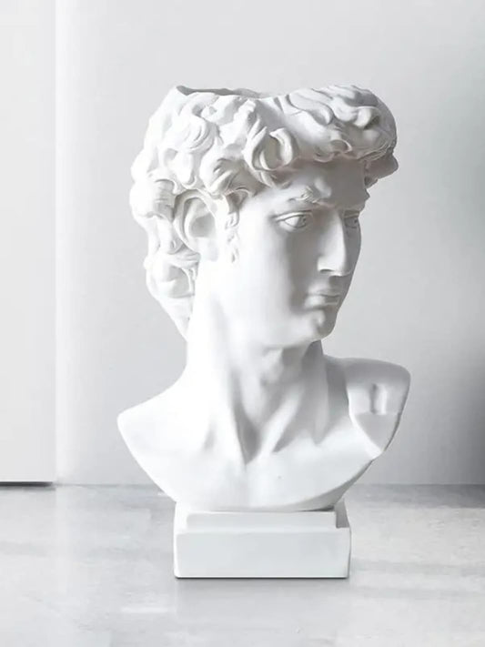 Vase | Buste David sculpture grecque blanche