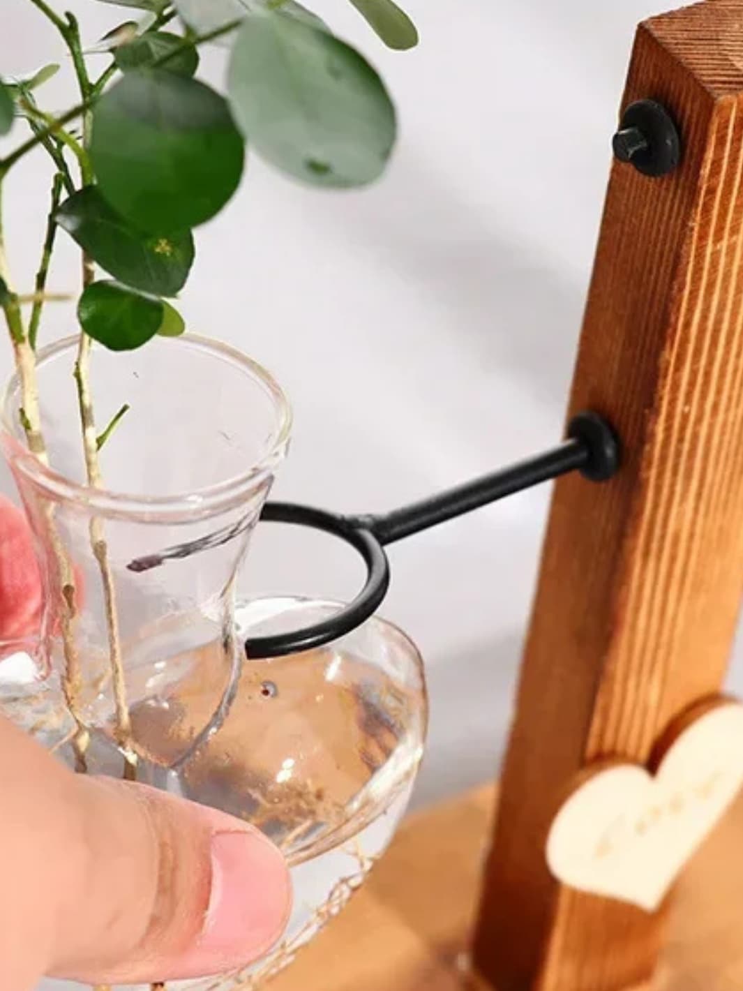 Vase | Soliflore cœur en verre suspendu