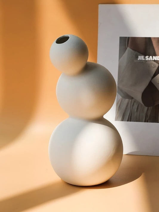 Vase | Blanc mat trois sphères empilées