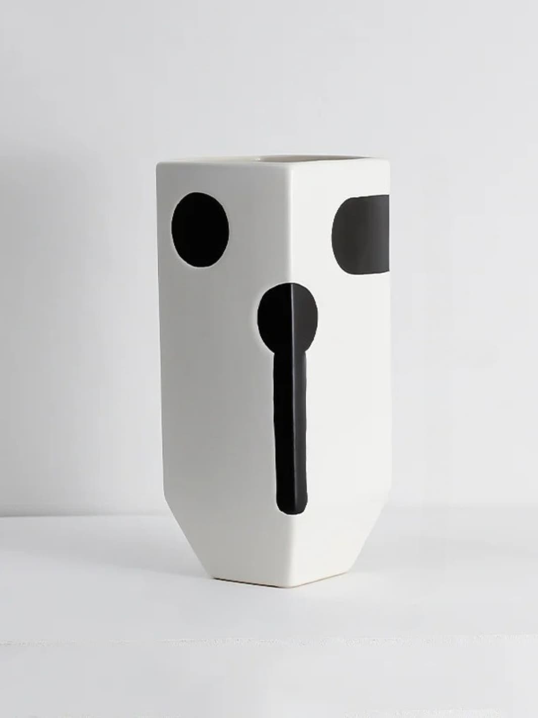 Vase | Motifs abstraits noir sur blanc géométrique