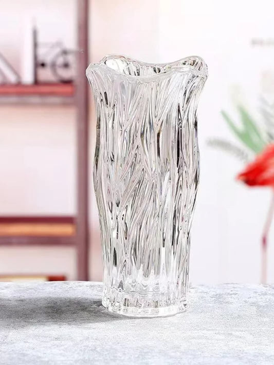 Vase | Grand soliflore torsadé transparent
