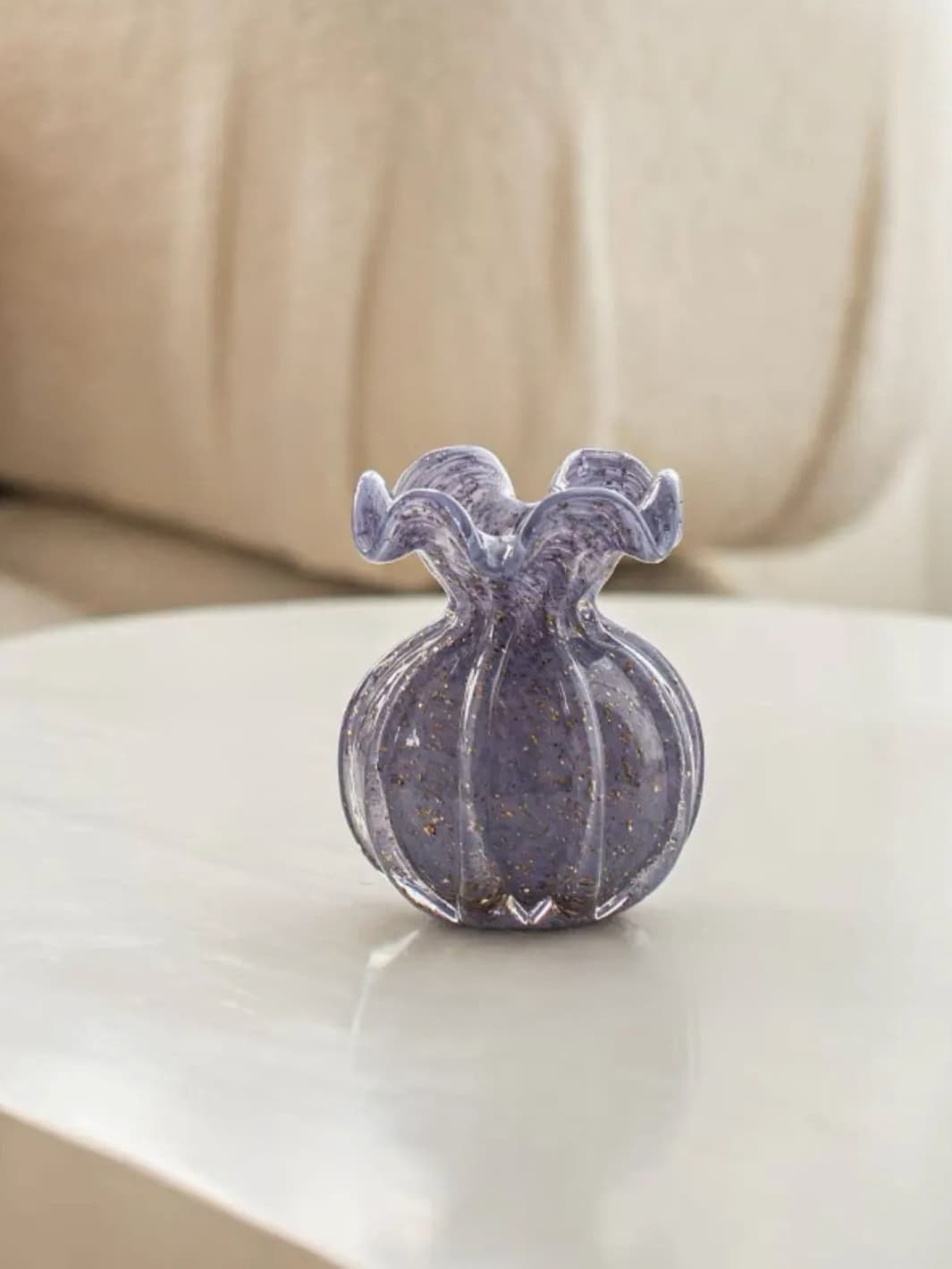 Vase | Soliflore violet en verre soufflé style français