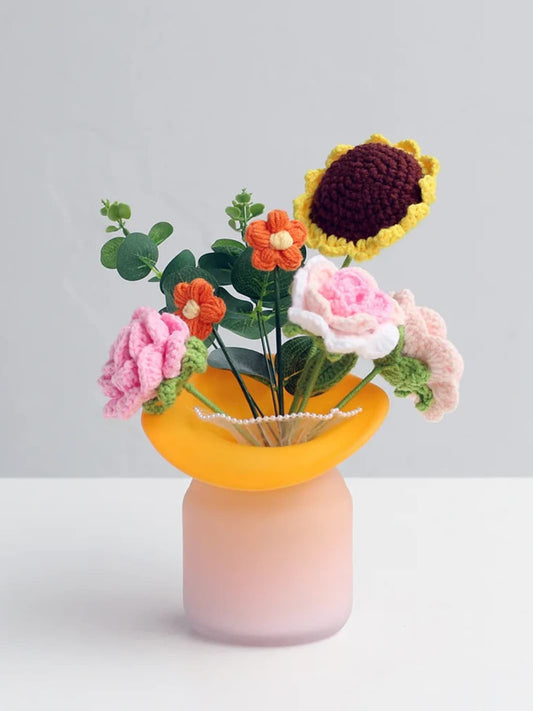 Vase | Petit modèle jaune mat bicolore pour déco florale