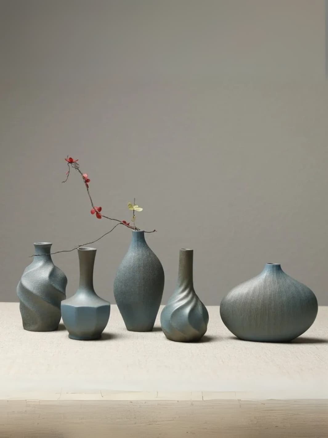 Vase | Céramique nervurée ronde style japonais