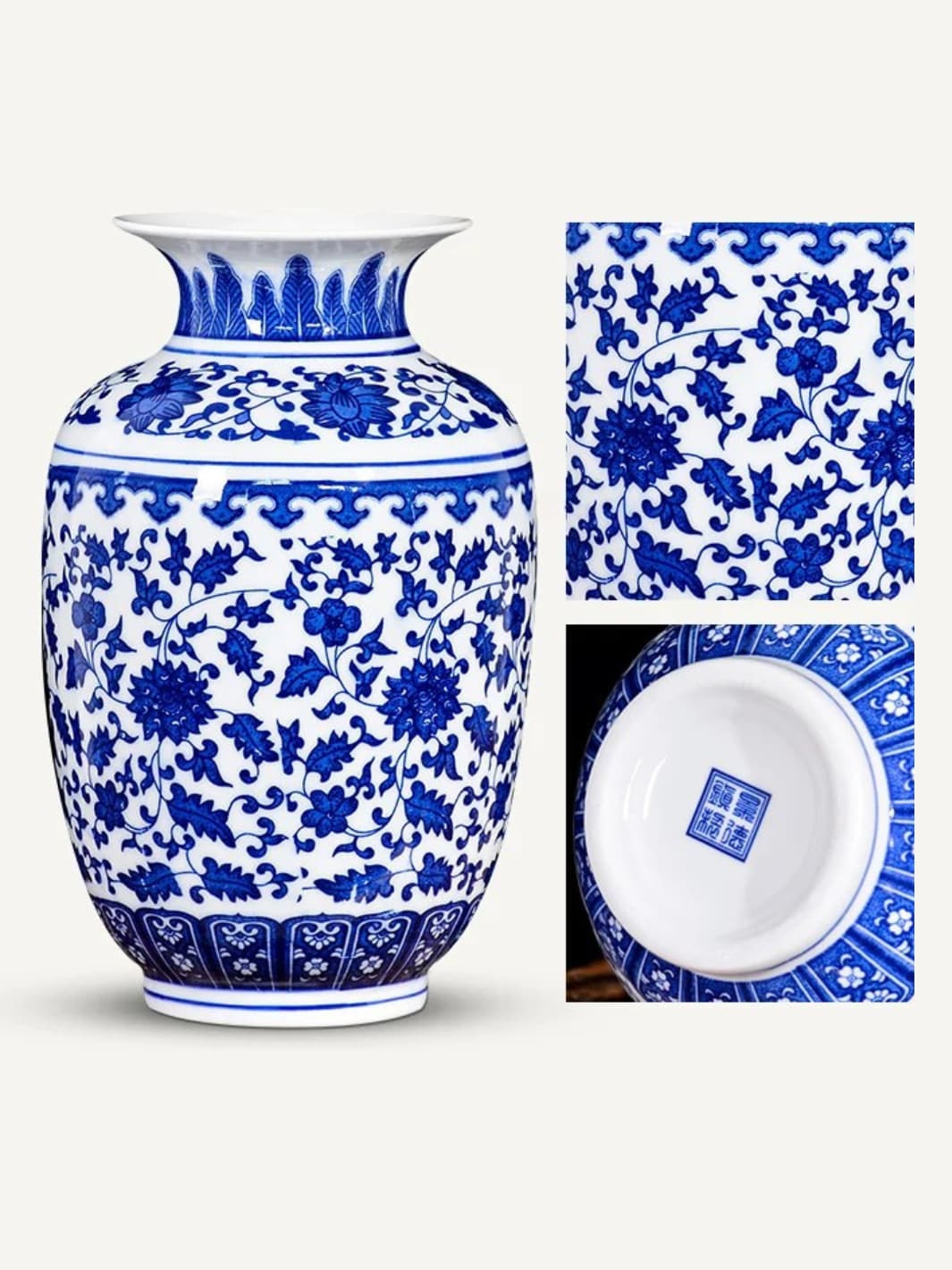 Vase | Porcelaine bleue traditionnelle de Jingdezhen