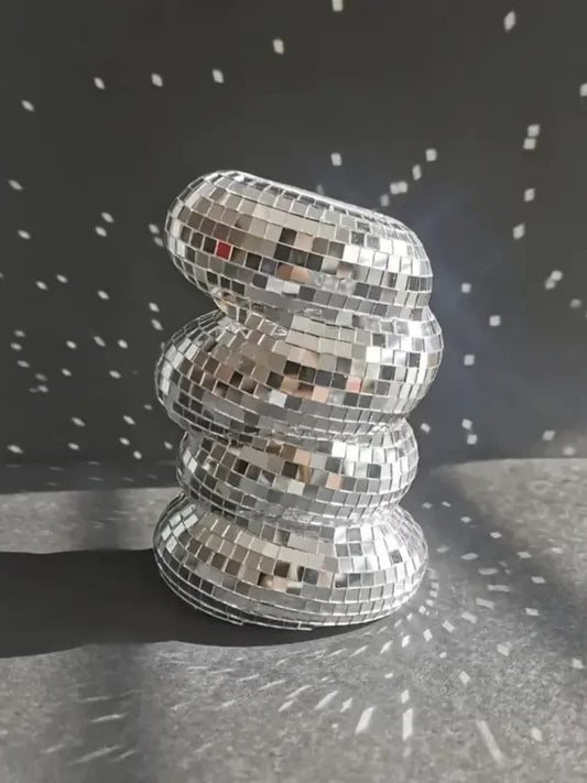 Vase | Design miroir ondulé effet boule à facettes