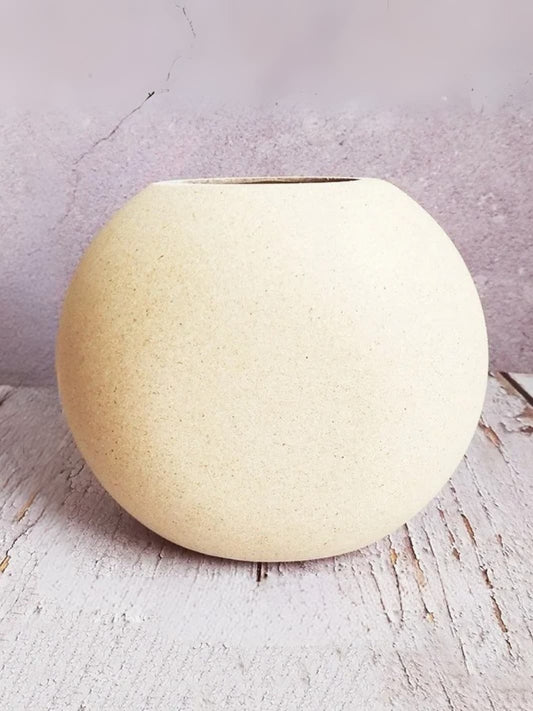 Vase | Boule minimaliste effet bois vintage